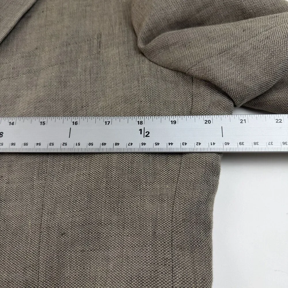 Banana Republic Mens 40L Linen Sportcoat Beige Khaki Tailored Fit Surgeon Cuffs